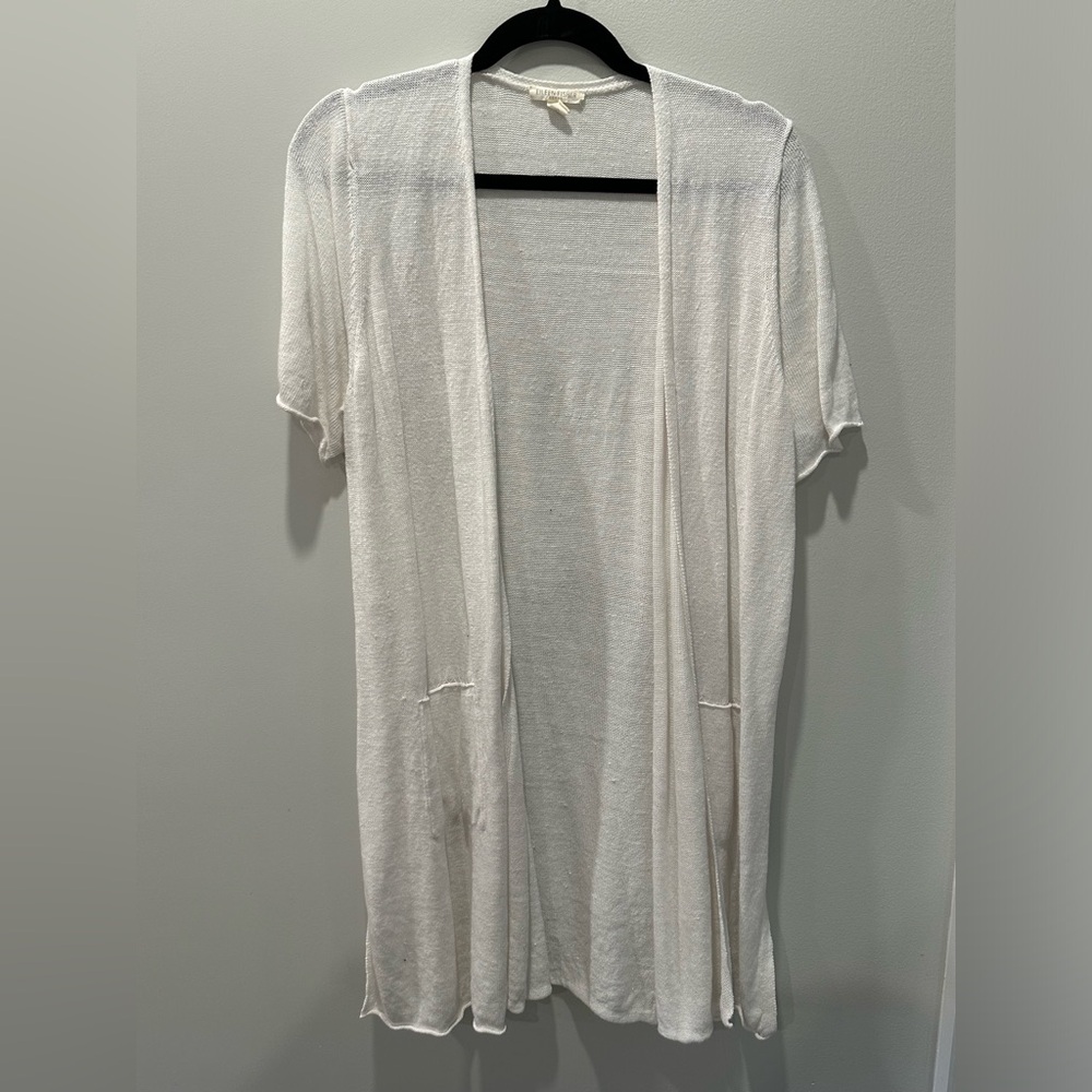 Beautiful short sleeve white flowy 100% organic linen